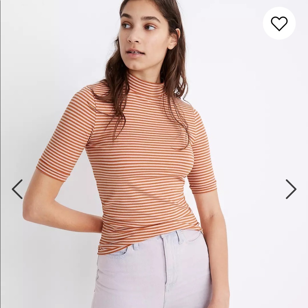 NWOT Madewell striped drapey mockneck